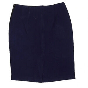 Sachin + Babi for Ankasa | Silk Blue Faux Leather Trim Moto Pencil Skirt Size 2